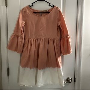 ANTHROPOLOGIE HOLDING HORSES | Peach White A-line Babydoll Lilibet Dress…